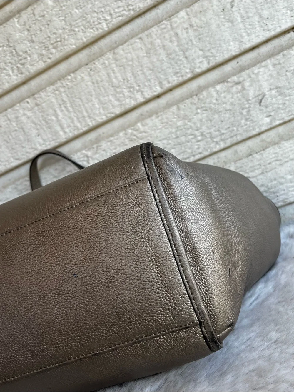 COACH Pewter Park Leather Tote Shoulder Bag Ashley Madison